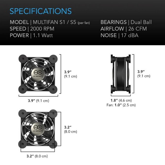 Ac Infinity Multifan S Quiet Usb Cooling Fan Rapallo