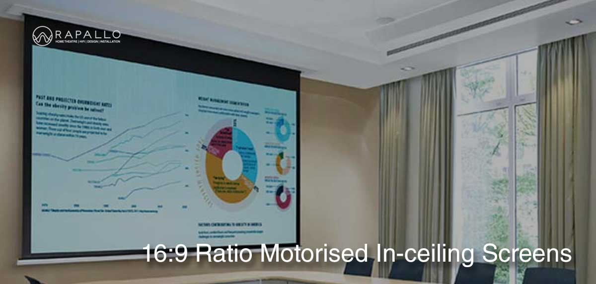 16:9 Ratio Motorised In-ceiling Screens - Rapallo